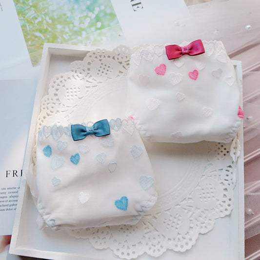 3pcs-Kawaii Love Sweet White Kiss Me Panty