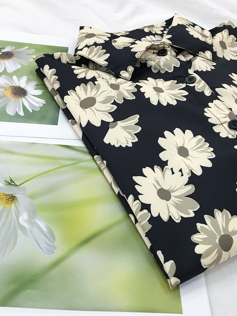 Korean daisy long sleeve shirt