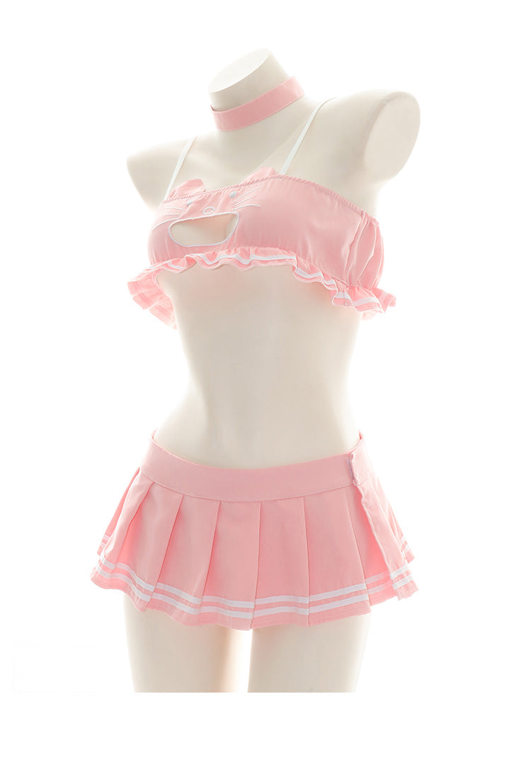 Sexy Anime Kawaii Neko Keyhole Cat School Girl