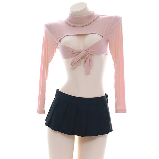 Japanese Anime School Girl-Pink Bowknot