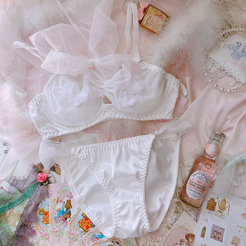 Pink Sheer Girly Bra Set