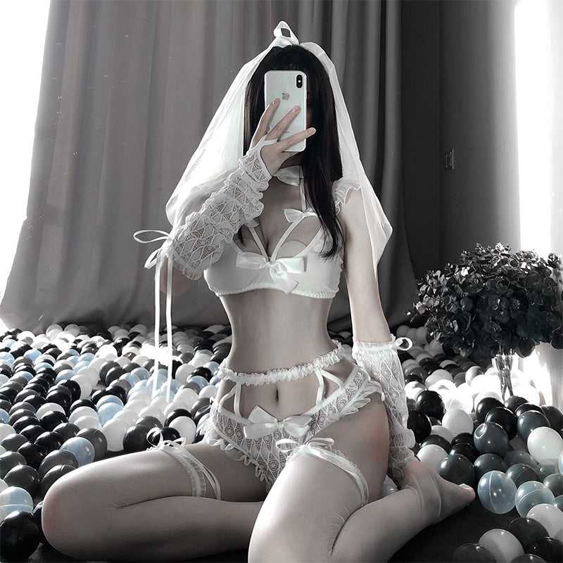 Japanese Anime Game Kawaii Lolita Gothic Wedding Bride Lingerie