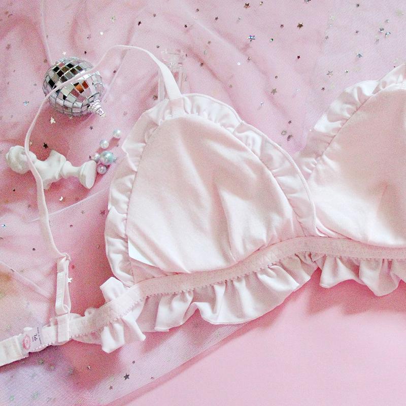 Pink Cartoon Pastel Lover Cute Sweetie Baby Bralette Set