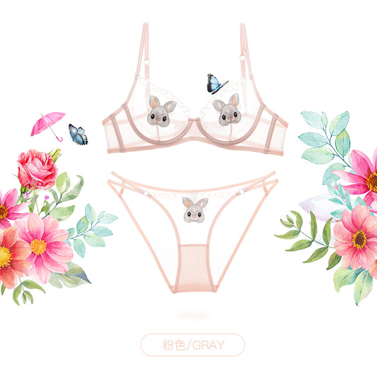 Sheer Bunny Bra Set