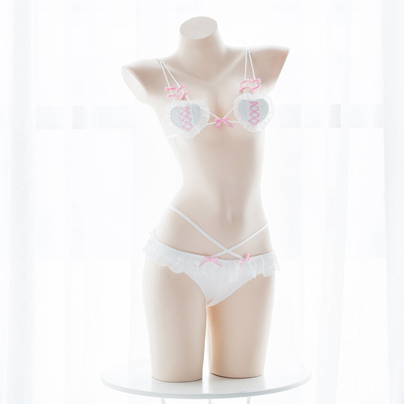 Waifu Amine Girly Kawaii Hearty Kawaii Sexy Lingerie Set