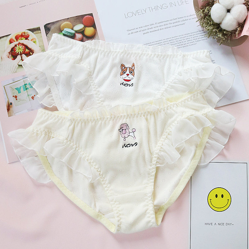 3pcs-Lolita Sweet White Kiss Me Panty