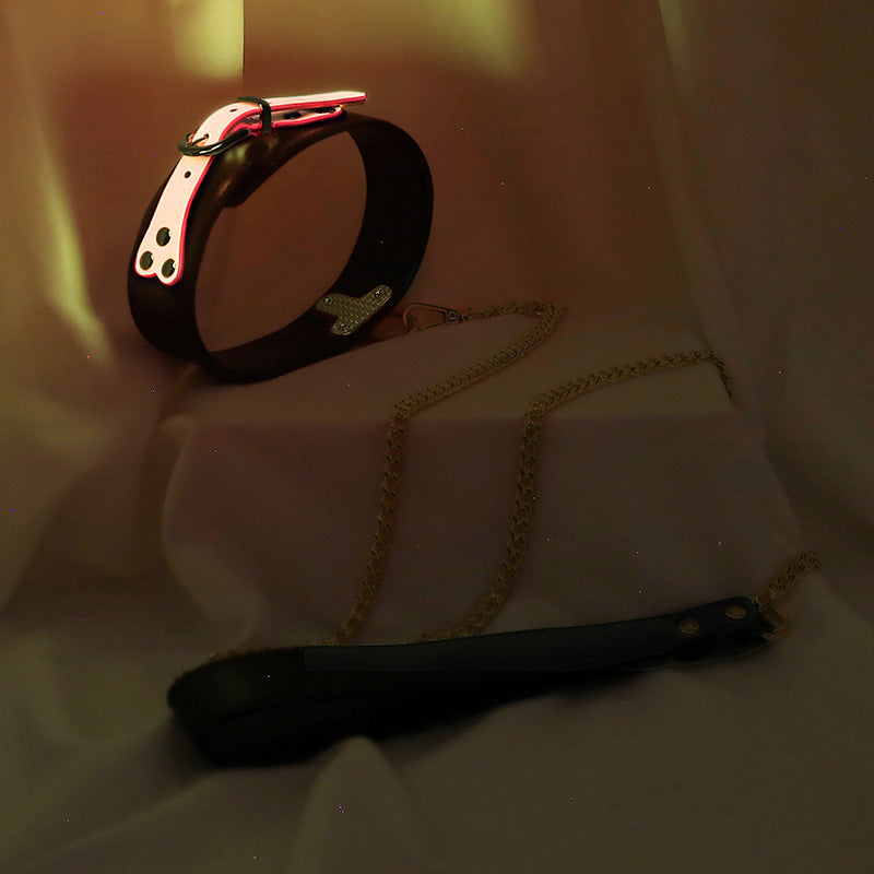 Night Light Luminescent Sexy Leather BDSM Set