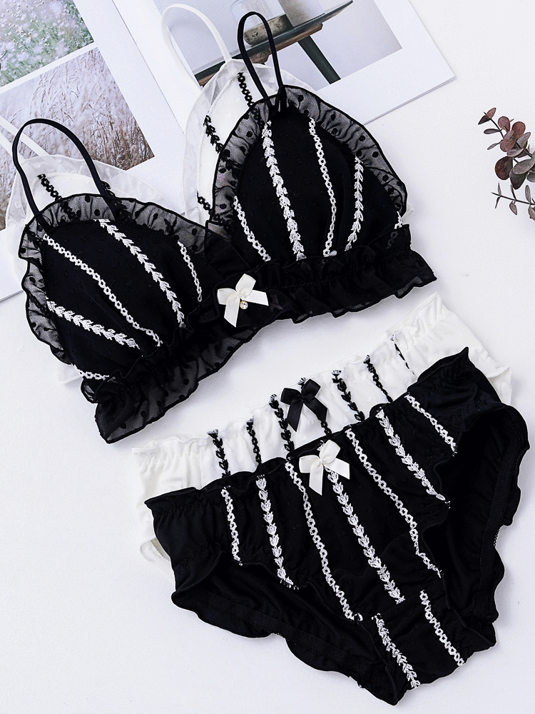 Sofyee Gothic Lolita Ruffle Bralette Set