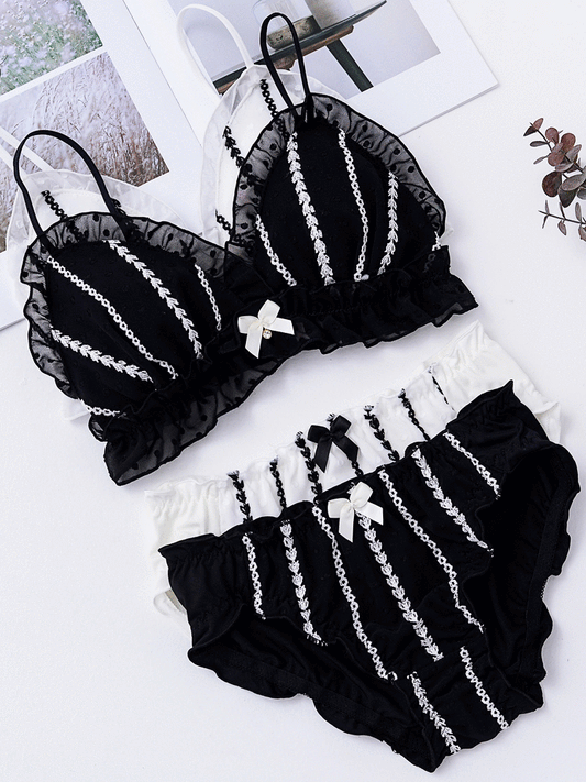 Sofyee Gothic Lolita Ruffle Bralette Set