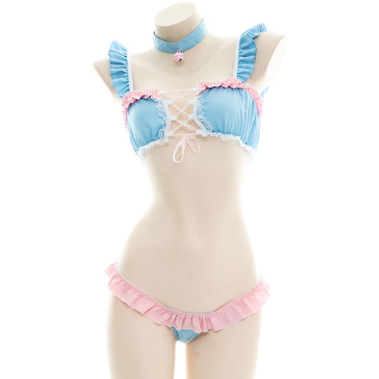 Amine Girly Micro SHIMAPAN Kawaii Cosplay Costume Bikini Set