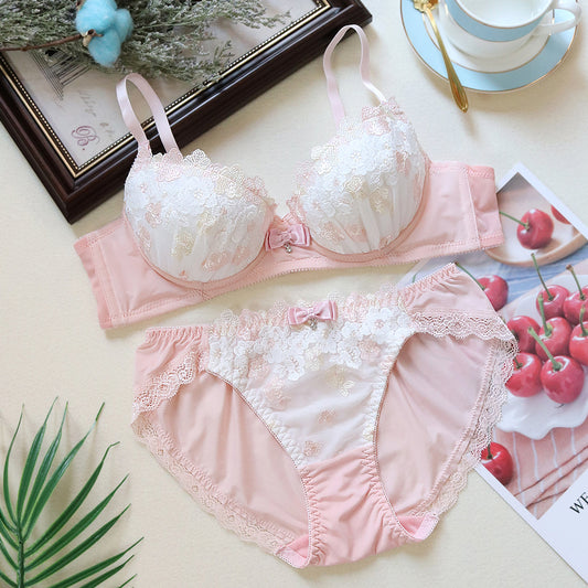 Sofyee Love Tumblr Aesthetic Japanese Lace Girly Flower Sweetie Heart Bra Set