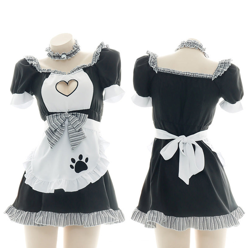 Japanisches sexy Dienstmädchenkleid mit Schlüsselloch-Katze 