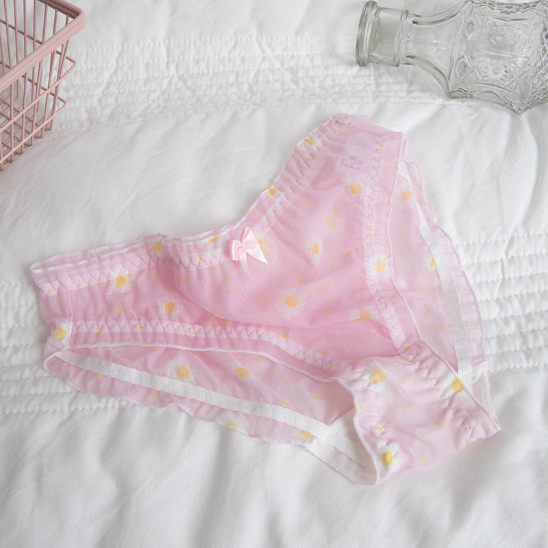 Japanese net yarn cute little wrinkle chrysanthemum sexy panties