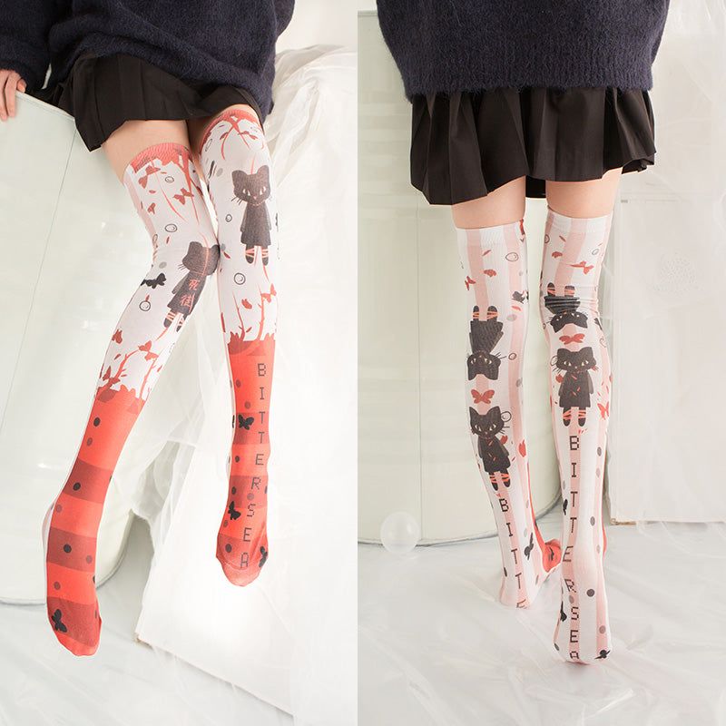 Girly Cat Bunny Neko Knee High Long Socks