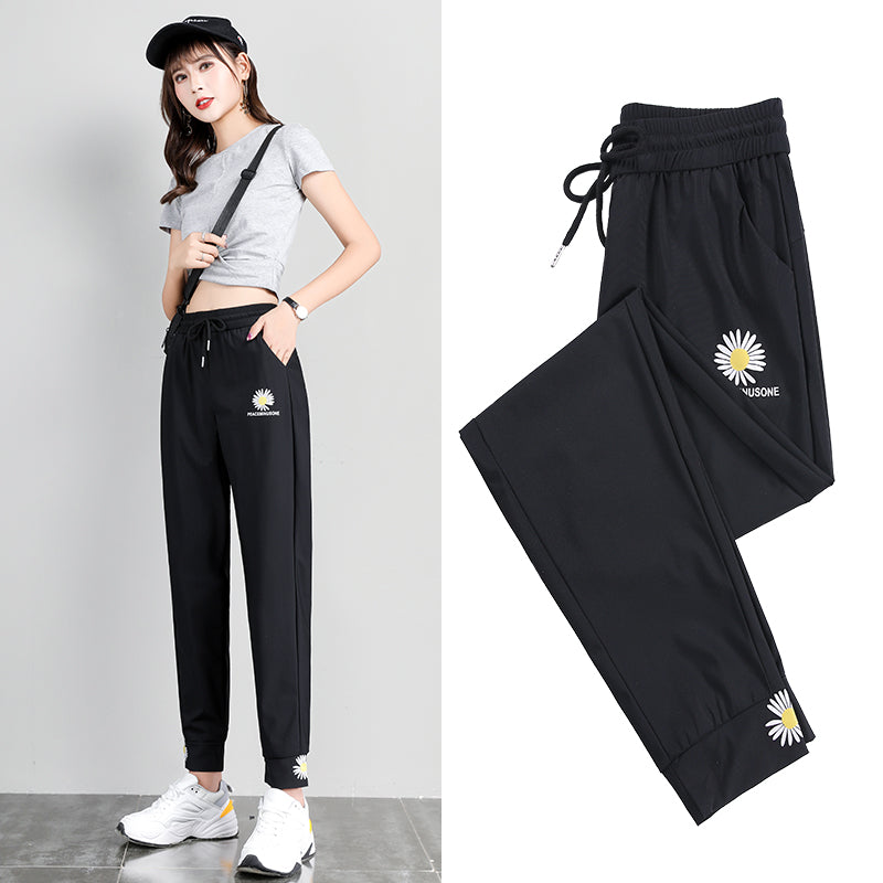 High-waist loose-fitting casual lantern daisy pants