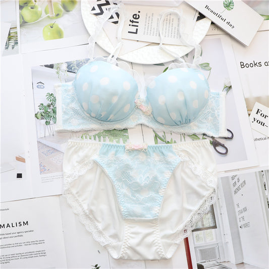 Sofyee Blue Dot Kawaii Sweetie Heart BH-Set 