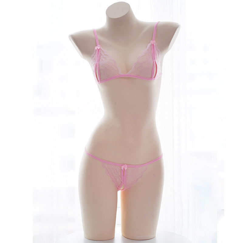 Durchsichtiges Dessous-Set mit japanischen Rüschen