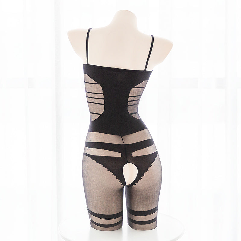 Crotch Open Mesh Sheer Full Body Bondage Fishnet Body Stocking