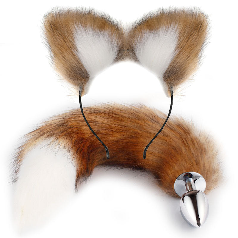 Colorful Anime Sexy Cat Ear Headband Butt Plug Tail Set