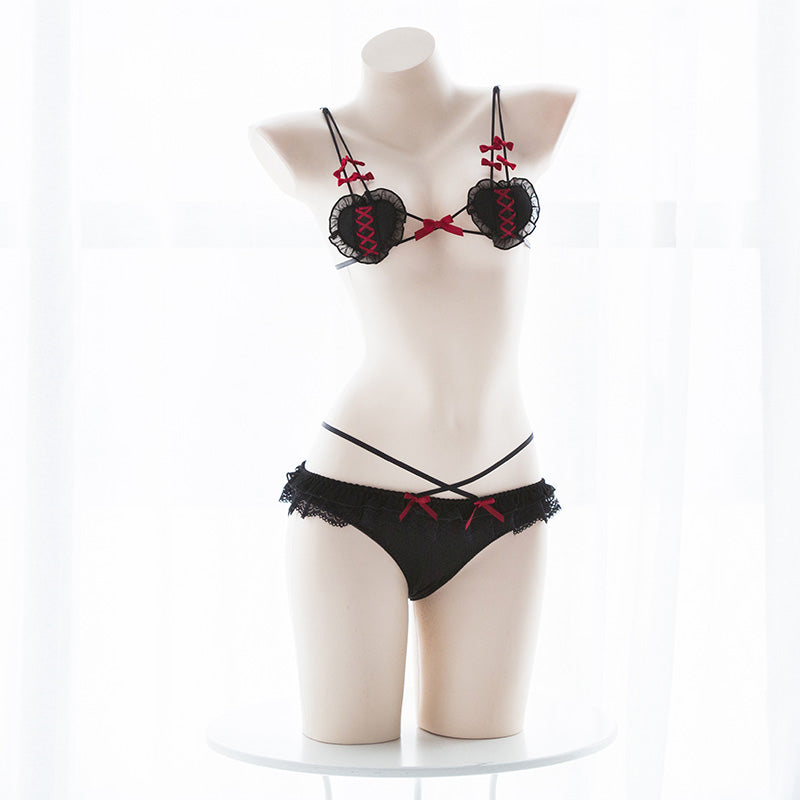 Waifu Amine Girly Kawaii Hearty Kawaii Sexy Lingerie Set