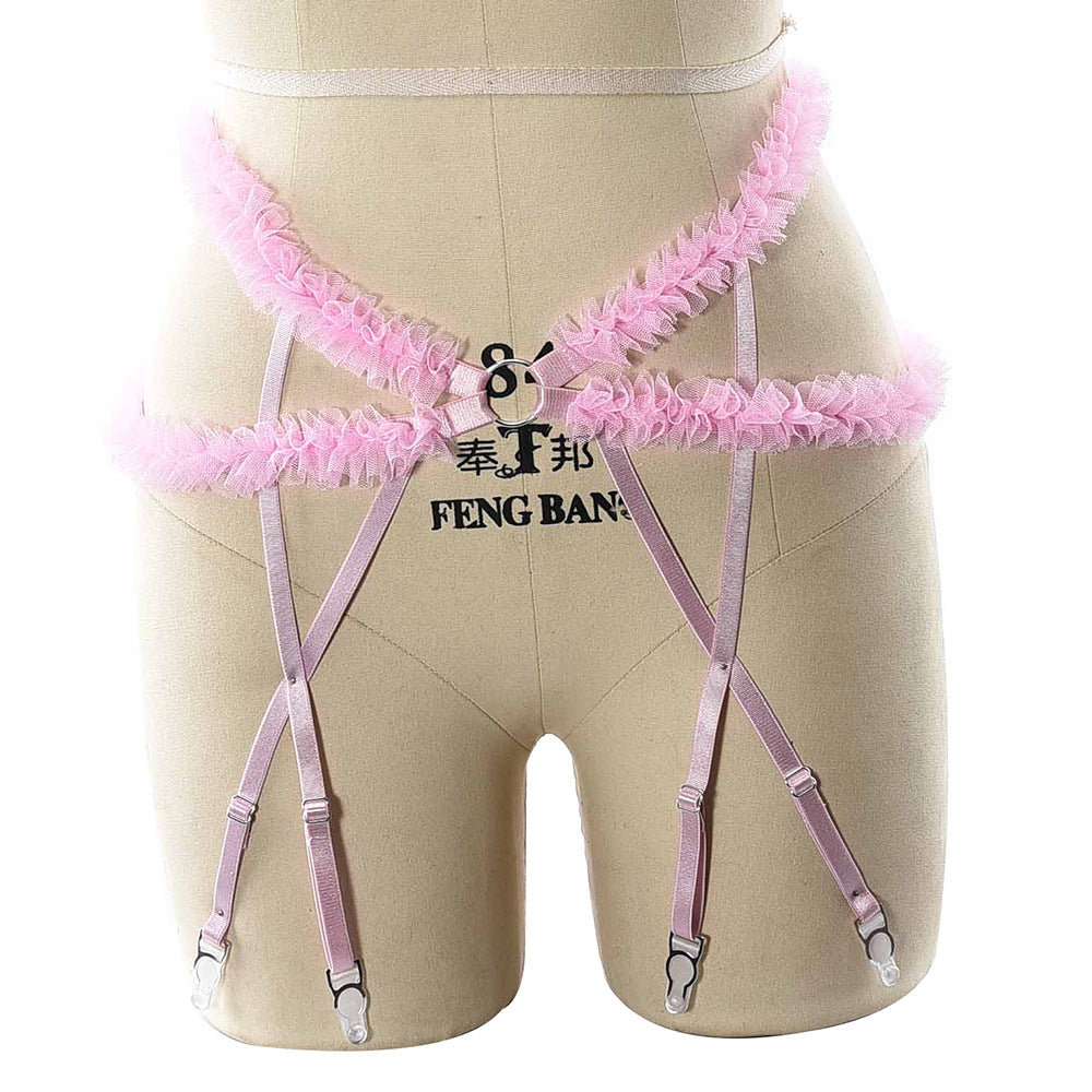 Pastellfarbenes Lolita-Herz-Strumpfband 