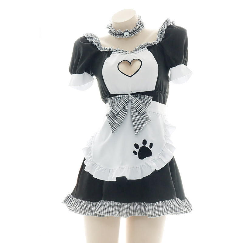 Japanisches sexy Dienstmädchenkleid mit Schlüsselloch-Katze 