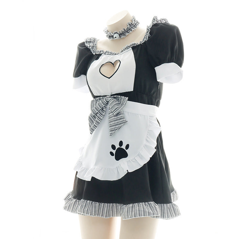 Japanisches sexy Dienstmädchenkleid mit Schlüsselloch-Katze 