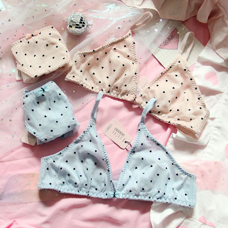 Pink Cartoon Pastel Lover Cute Sweetie Baby Bralette Set