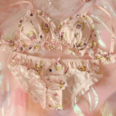 Pink Cartoon Pastel Lover Cute Sweetie Baby Bralette Set