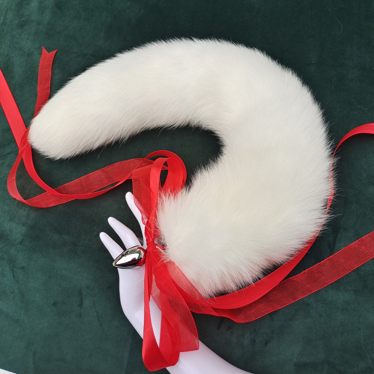 White Fox Long Buttplug Tail