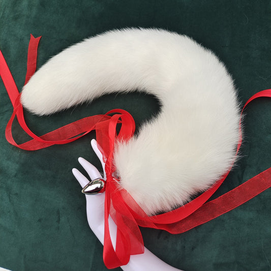 White Fox Long Buttplug Tail