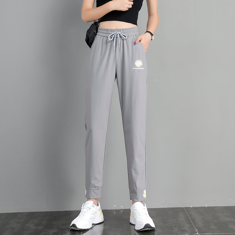 High-waist loose-fitting casual lantern daisy pants