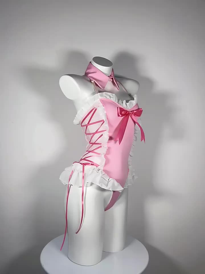 Sexy Rüschen-Lolita-Rosa-Dienstmädchen-Dessous 