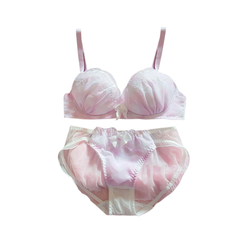 Sofyee Love Tumblr Ästhetisches BH-Set mit japanischer Spitze, Girly Dot Flower, Sweetie Heart 