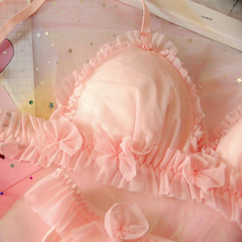 Rosa Cartoon-Pastell-Liebhaber-niedliches Sweetie-Baby-Bralette-Set 