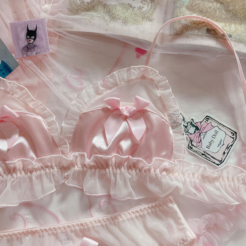 Cute Sexy Bow Control Lolita Bra Set