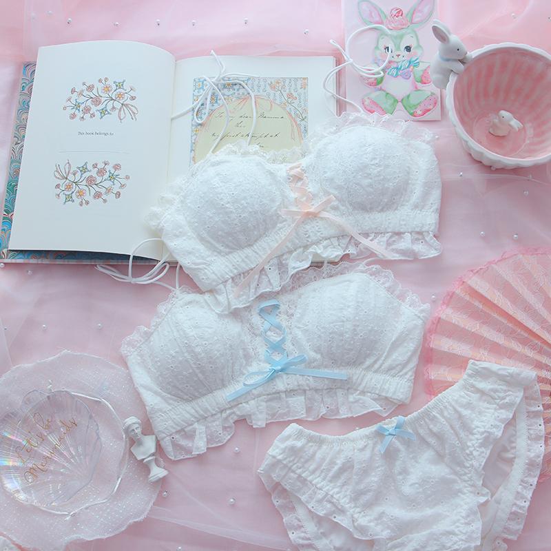 Japanese Lace Up Tube Top Lingerie Set