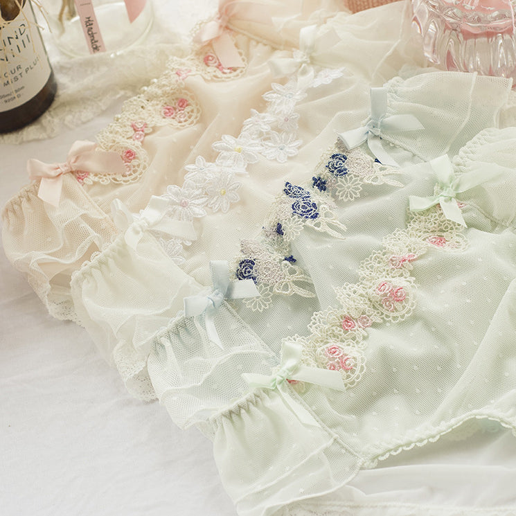 4pcs-Kawaii Little Flower Girly Panty