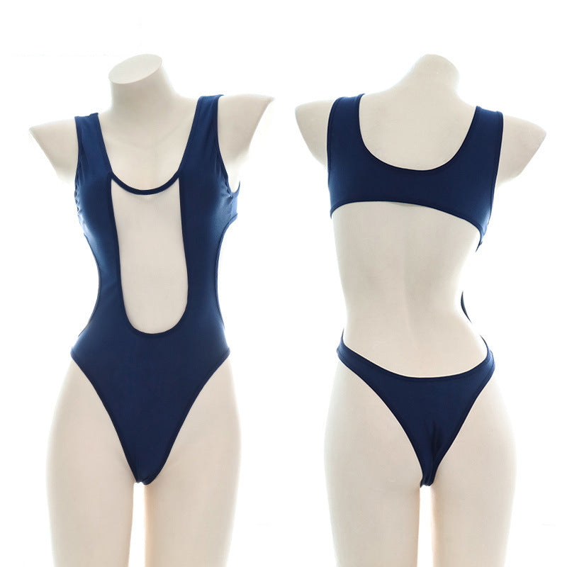 Open Japanese Cute Ruffle Flower Swimsuit