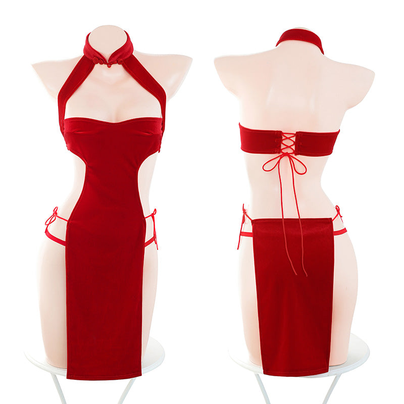 Rote Lolita Gothic Maid Dessous 