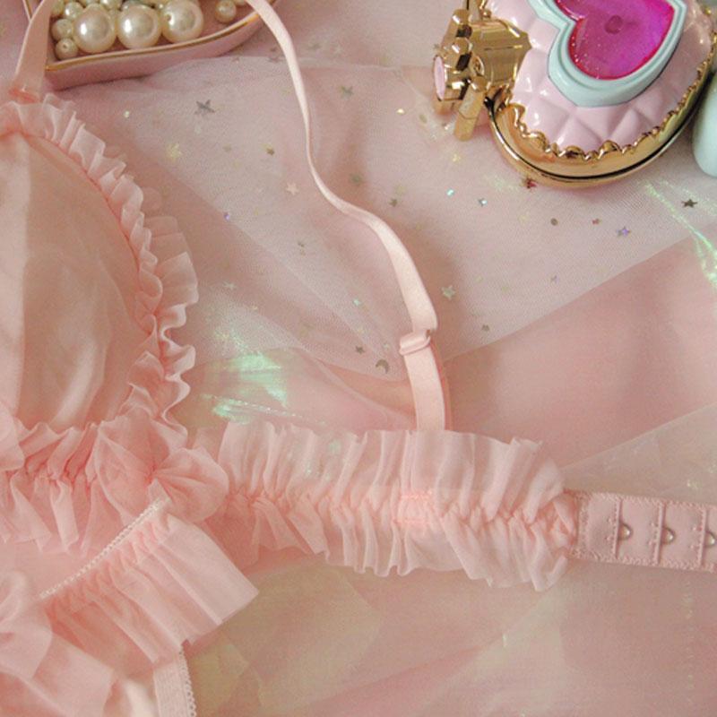 Rosa Cartoon-Pastell-Liebhaber-niedliches Sweetie-Baby-Bralette-Set 