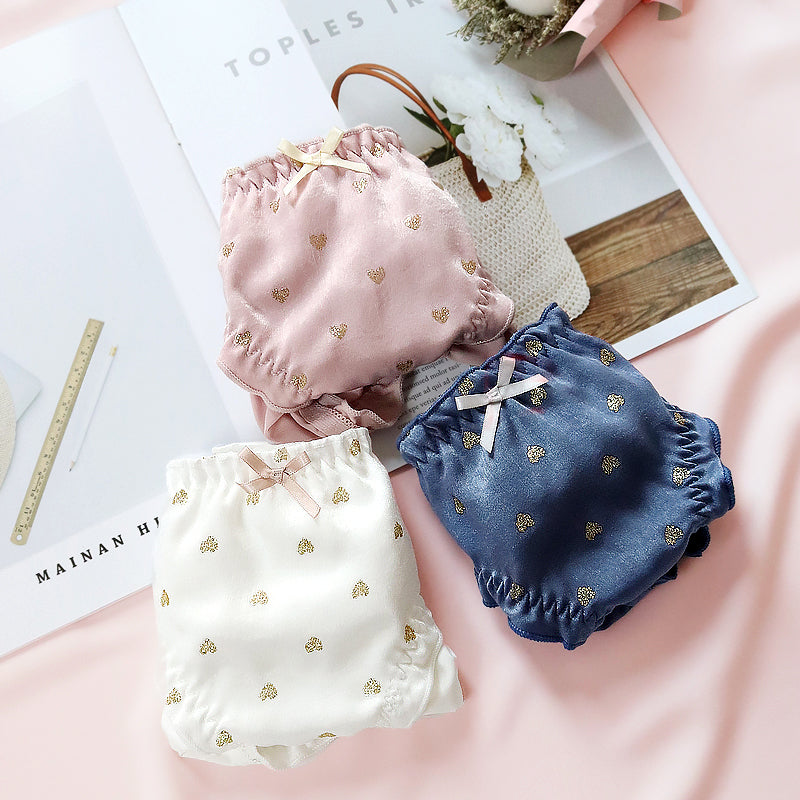 3pcs-Kawaii Hearty Sweet White Kiss Me Panty
