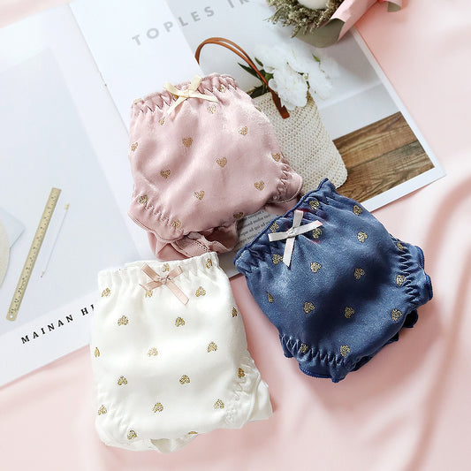 3pcs-Kawaii Hearty Sweet White Kiss Me Panty