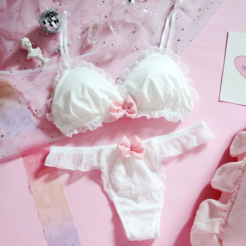 Pink Cartoon Pastel Lover Cute Sweetie Baby Bralette Set