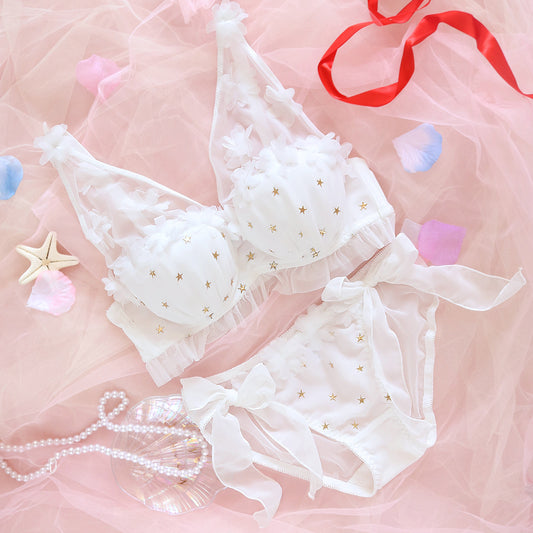 Pink Cartoon Pastel Lover Cute Sweetie Baby Starring Bralette Set