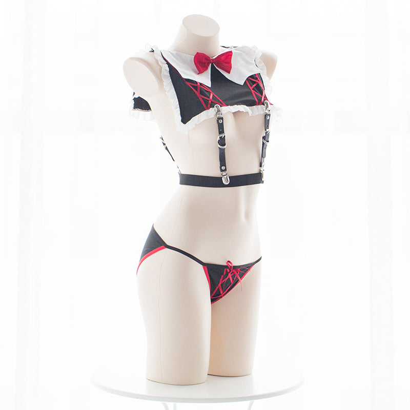 Japanese Anime Devil Black Maid Set