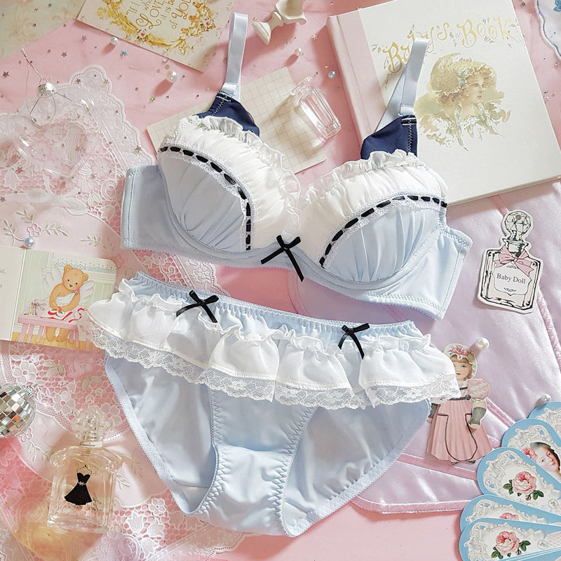 Japanese Lolita Sexy Cat Ears Lace Plus Size Bra Set