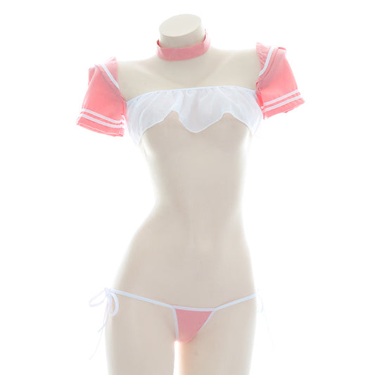 Rüschen japanisches sexy Schulmädchen Cosplay 