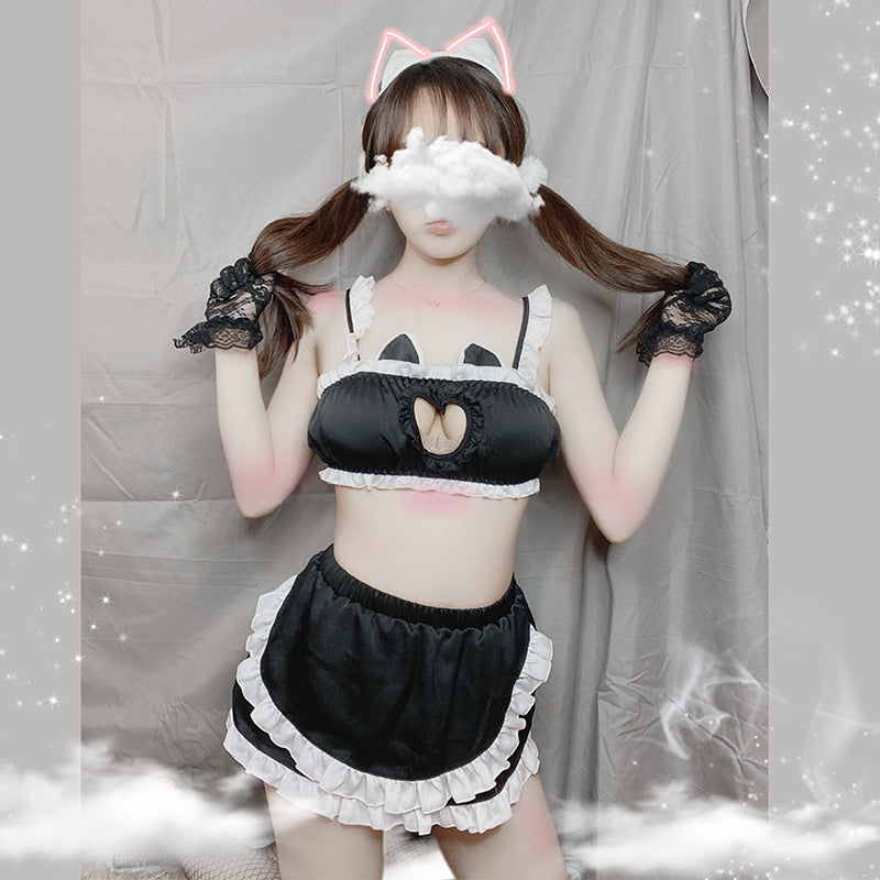 Anime Neko Cat Keyhole Japanese Style Cosplay Lingerie