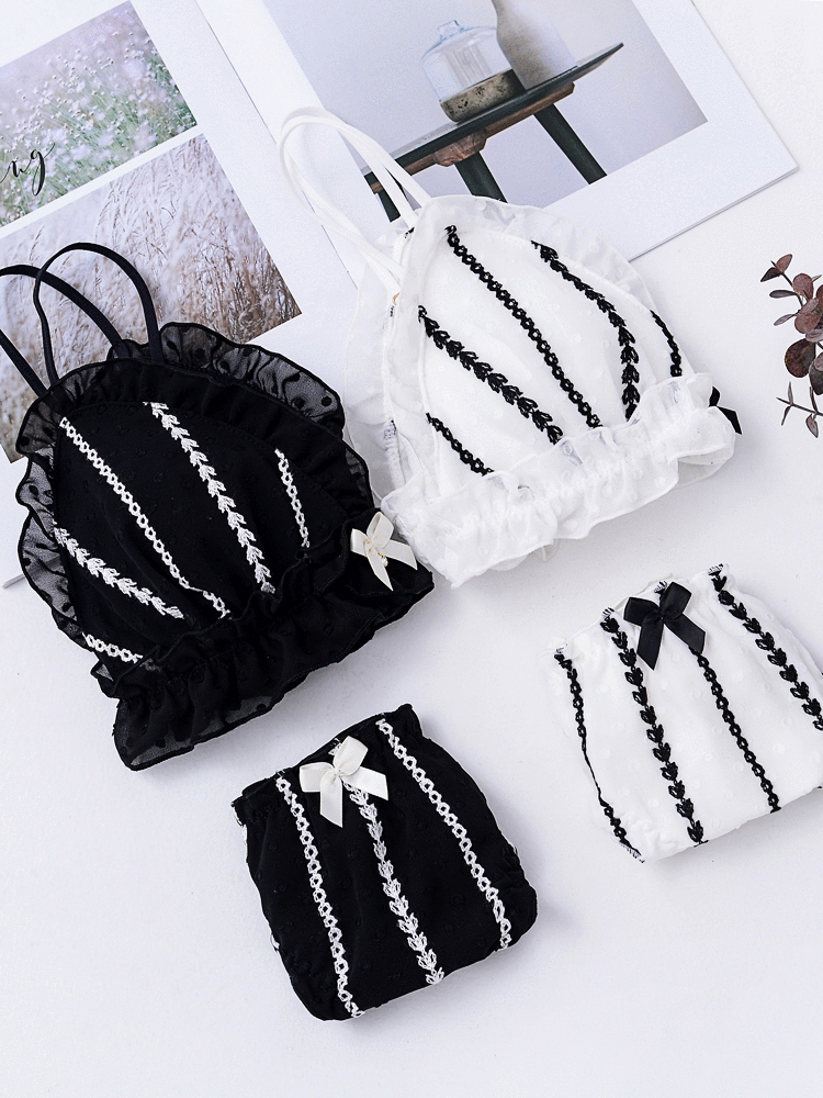 Sofyee Gothic Lolita Ruffle Bralette Set